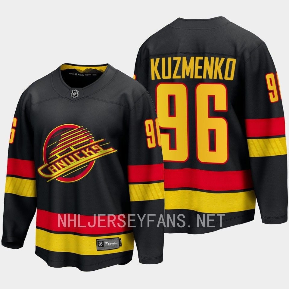 Vancouver Canucks Andrei Kuzmenko 96 2023-24 Alternate Breakaway Black NHL Jersey Men's