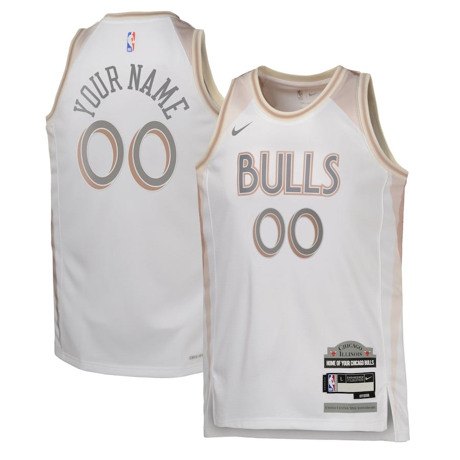 Chicago Bulls 2024/25 Swingman Custom City Editio White NBA Jersey Youth