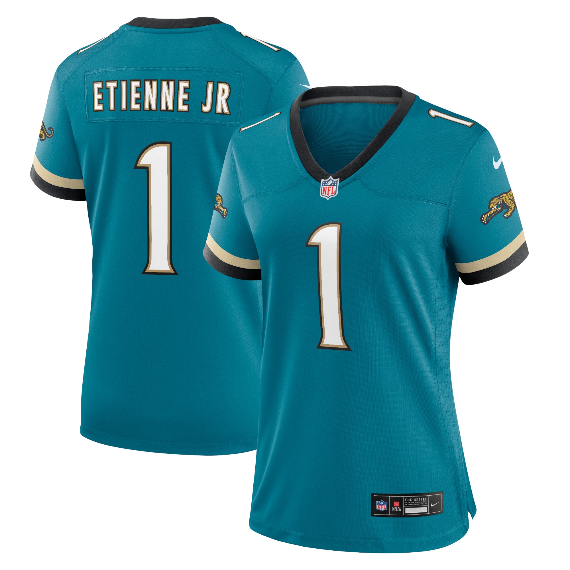 Jacksonville Jaguars Travis Etienne Jr Teal Prowler Throwback Game NFL Jersey Women's