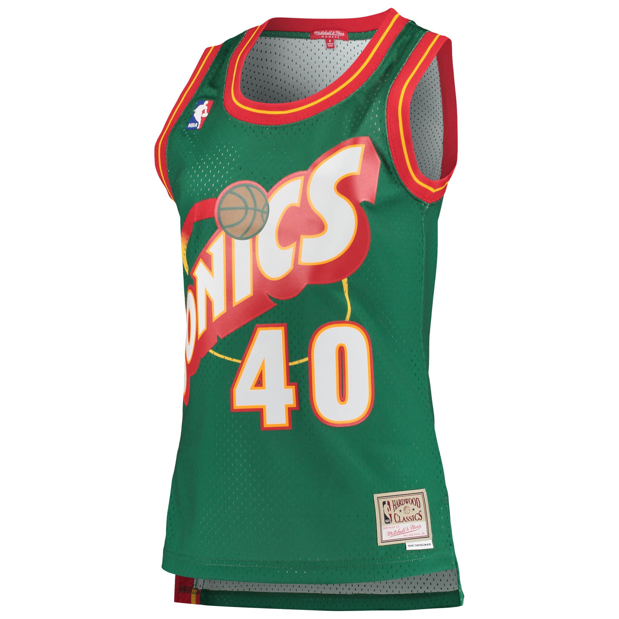 Mitchell Ness Shawn Kemp Green Seattle SuperSonics 1995/96 Hardwood Classics Swingman NBA Jersey Women's