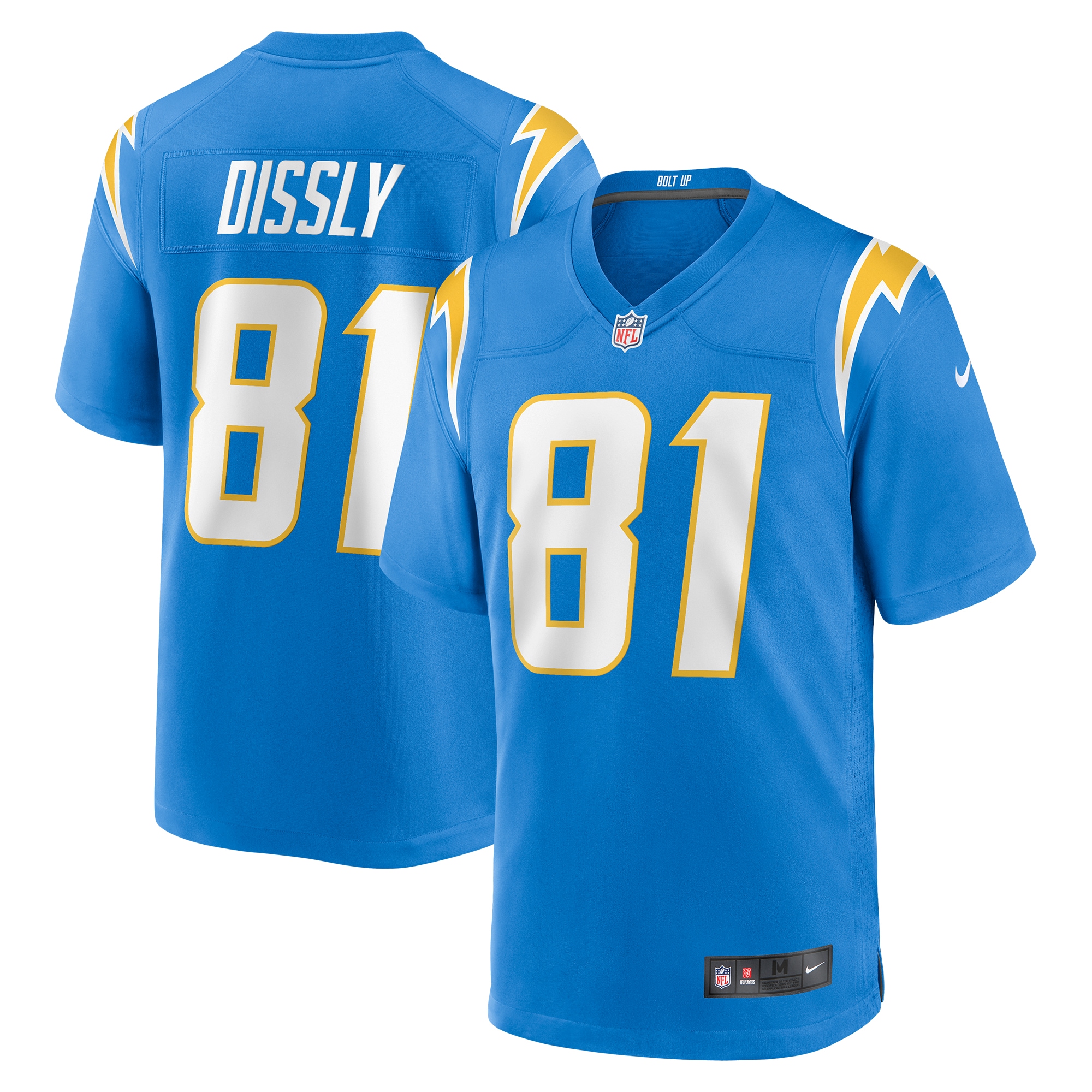 Los Angeles Chargers Will Dissly Powder Blue Game NFL Jersey Men's