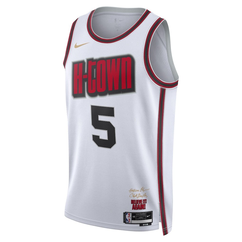 Fred VanVleet 5 Houston Rockets Unisex 2024/25 Swingman Player City Editio White NBA Jersey Unisex