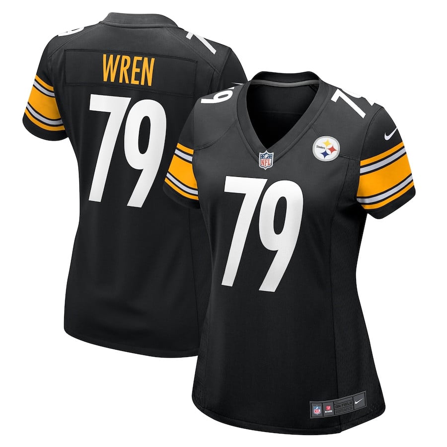 Renell Wren 79 Pittsburgh Steelers Game Black NFL Jersey Women's