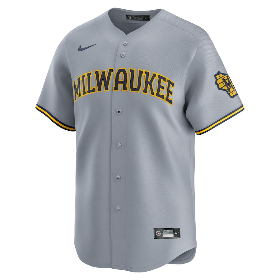 Milwaukee Brewers Away Limited Gray MLB Jersey Men's