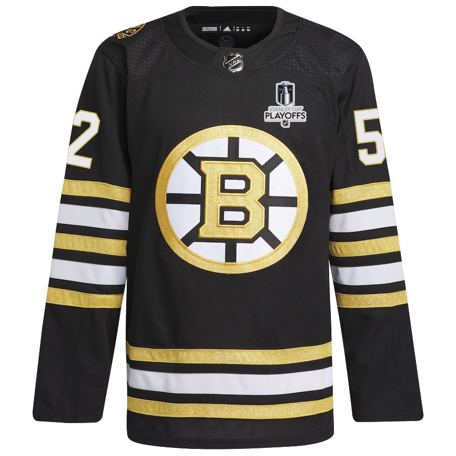 Andrew Peeke 52 Boston Bruins 2024 Playoffs Patch Home Black NHL Jersey Men's