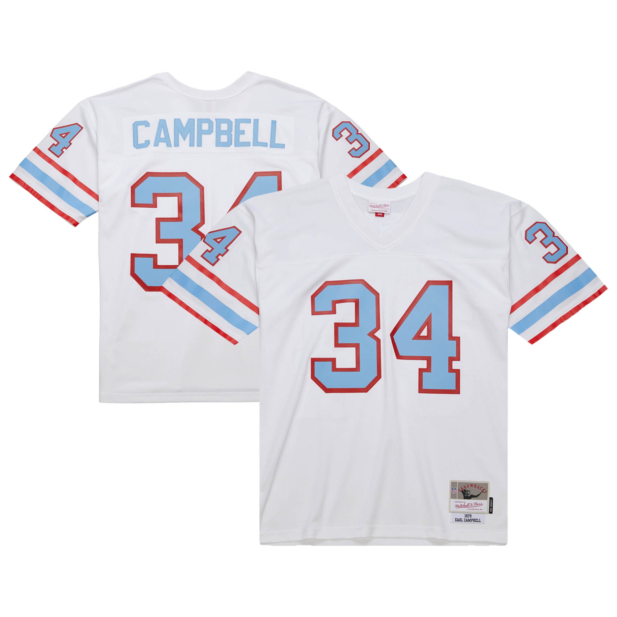 Houston Oilers Earl Campbell Mitchell Ness White 1979 Legacy NFL Jersey Men's