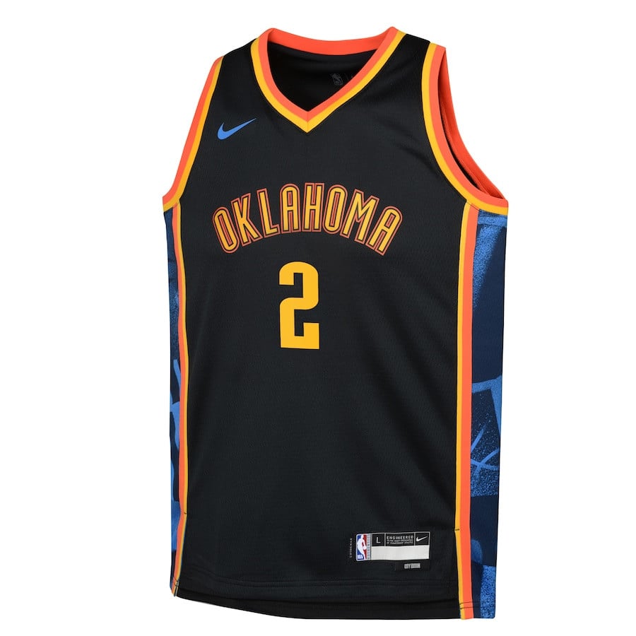 Shai Gilgeous-Alexander 2 Oklahoma City Thunder 2024/25 Swingman Playe City Edition Black NBA Jersey Youth