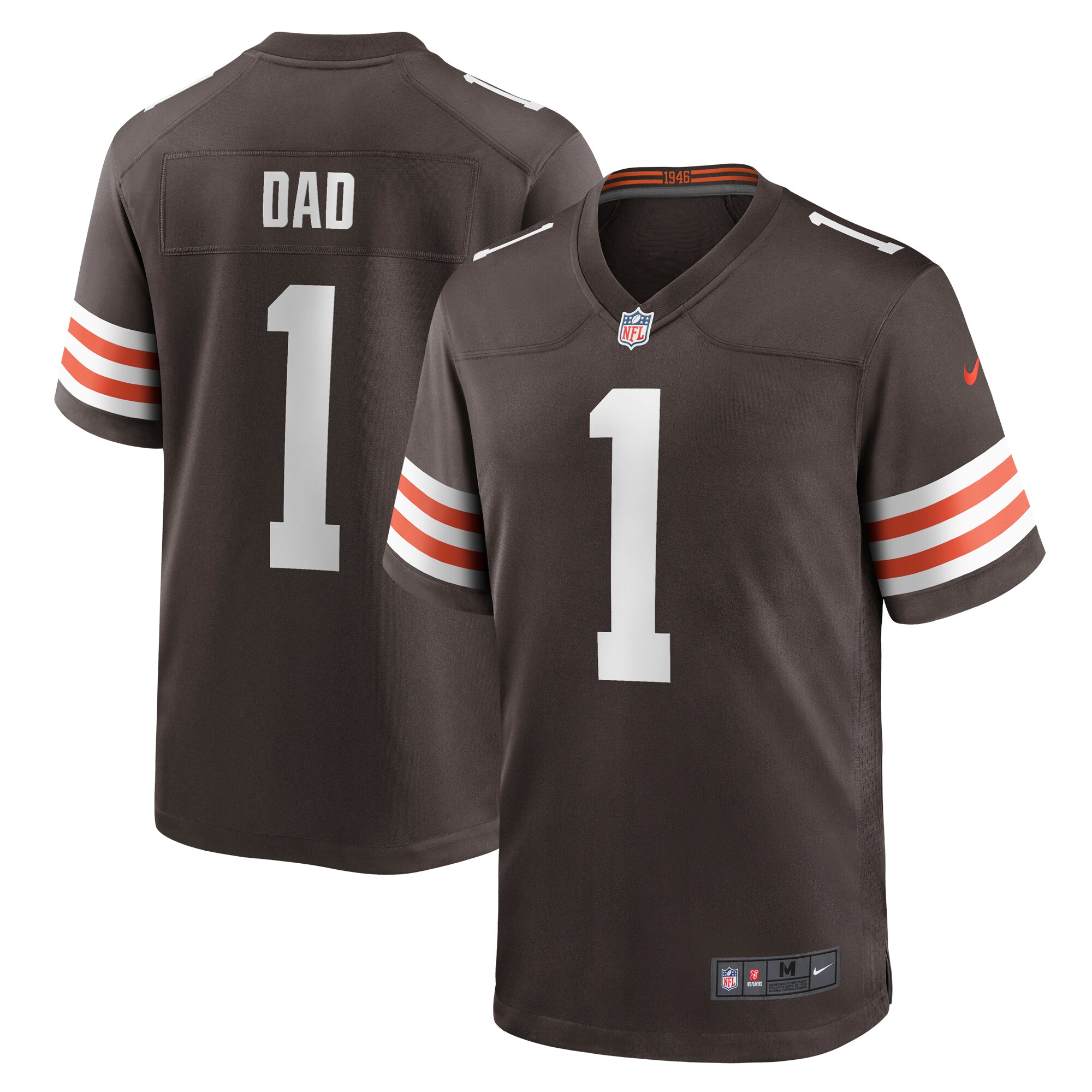 Cleveland Browns Number 1 Dad Brown Game NFL Jersey Men's