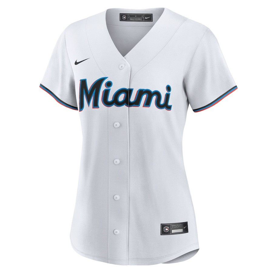 Miami Marlins Home Blank White MLB Jersey Women's