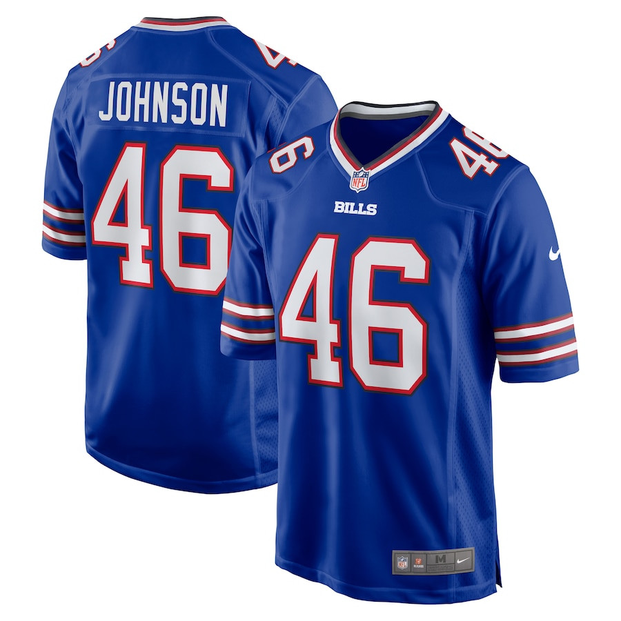 Jaquan Johnson 46 Buffalo Bills Game Royal NFL Jersey Men's