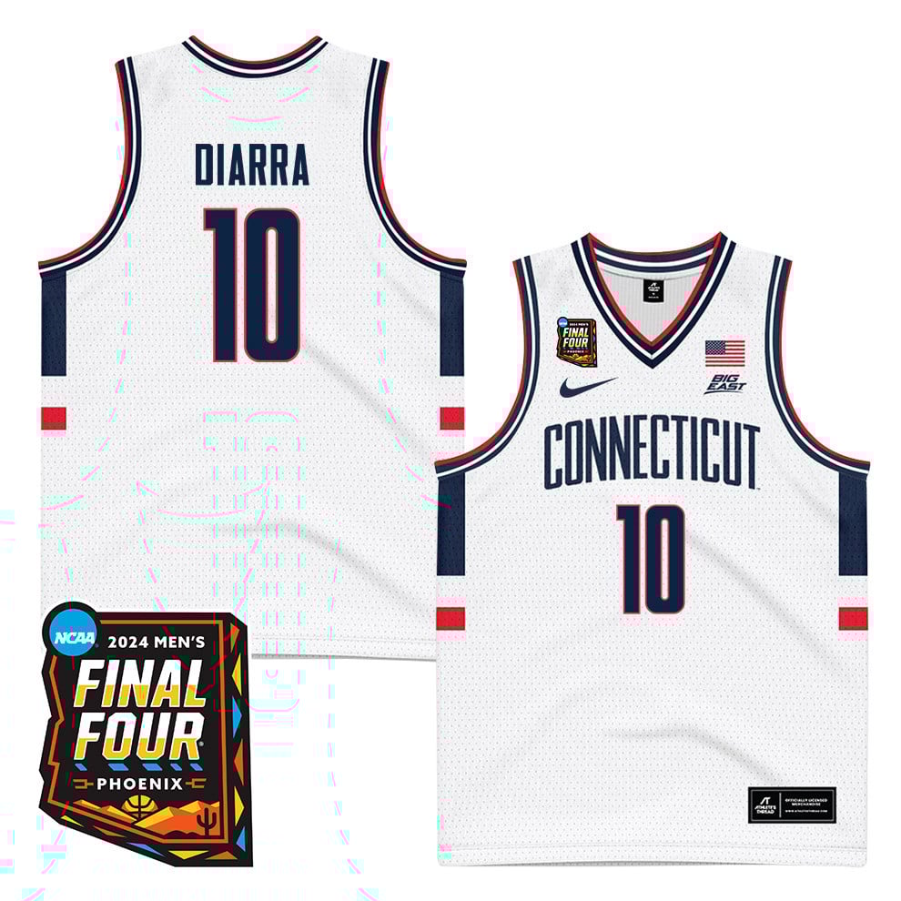 Hassan Diarra 10 UConn Huskies 2024 Final Four Patch Unisex NCAA Jersey Unisex