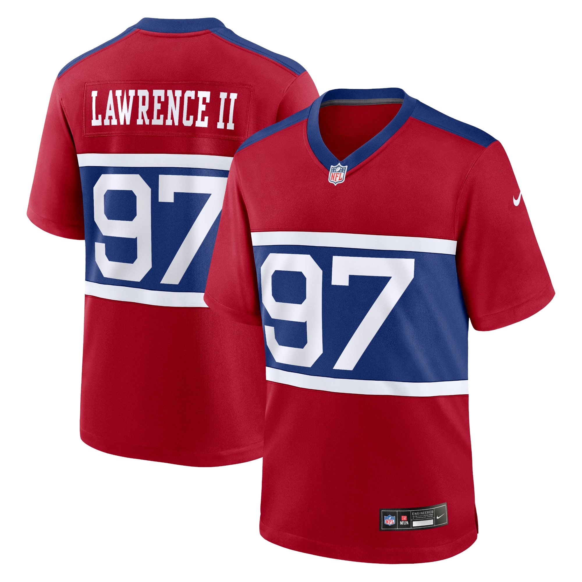 New York Giants Dexter Lawrence II Century Red Alternate Player Game NFL Jersey Men's