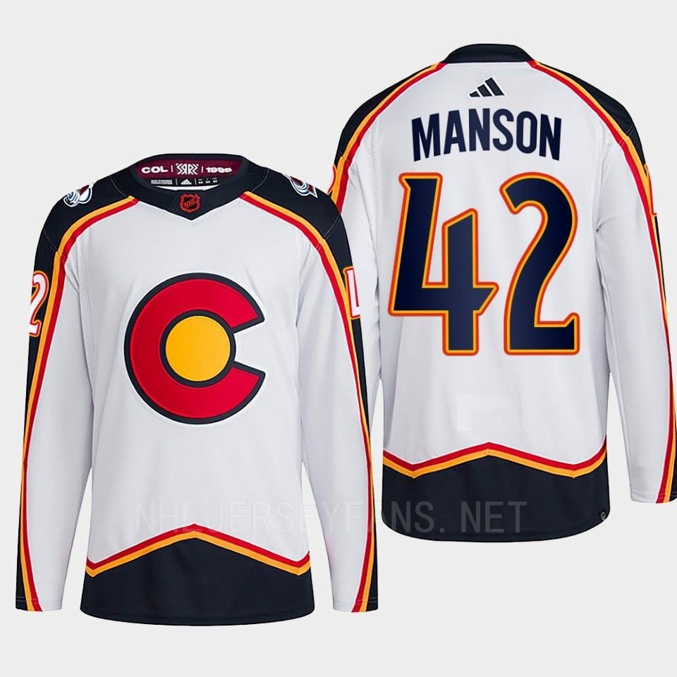 Josh Manson 42 Reverse Retro 2.0 2022 Colorado Avalanche White Primegreen NHL Jersey Men's