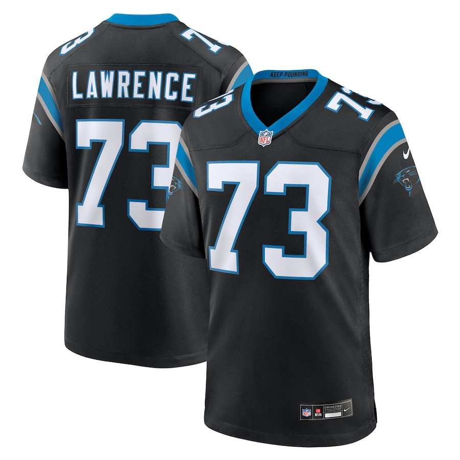 Rashard Lawrence 73 Carolina Panthers Game Black NFL Jersey Men's