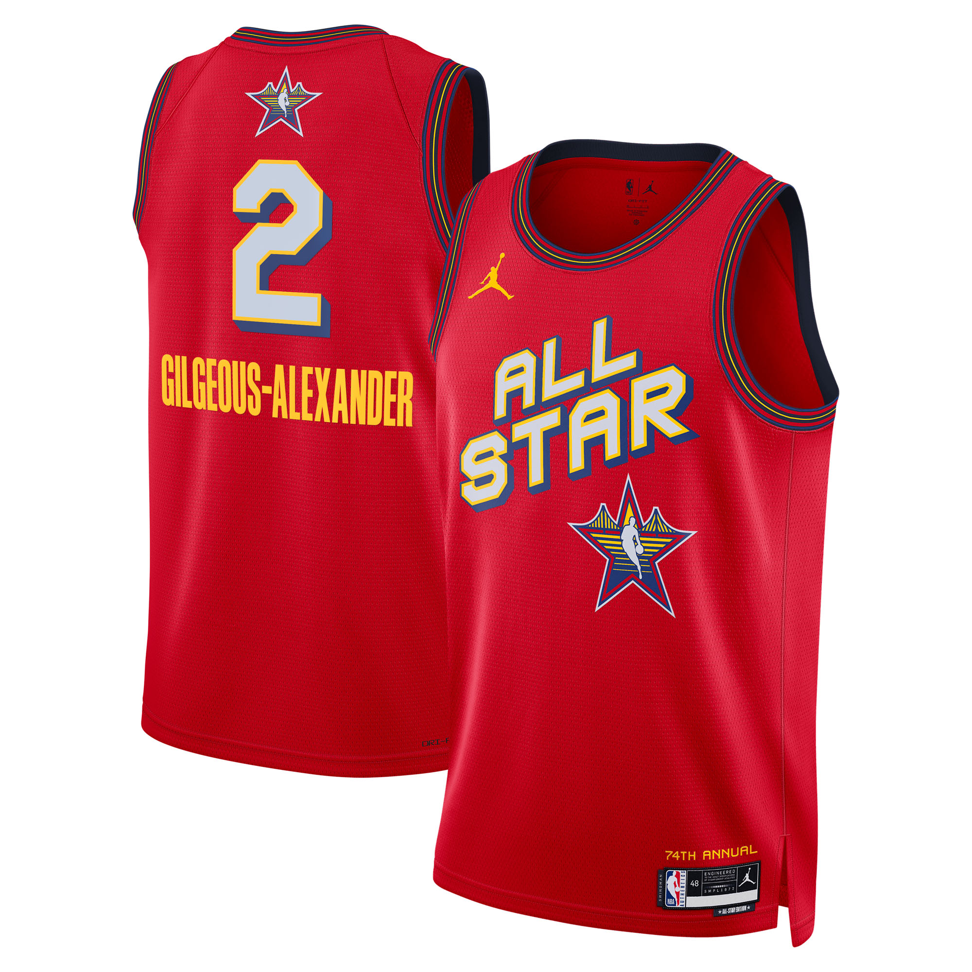 NBA Jordan Brand All Star 2025 Swingman Red Shai Gilgeous-Alexande Unisex NBA Jersey Unisex