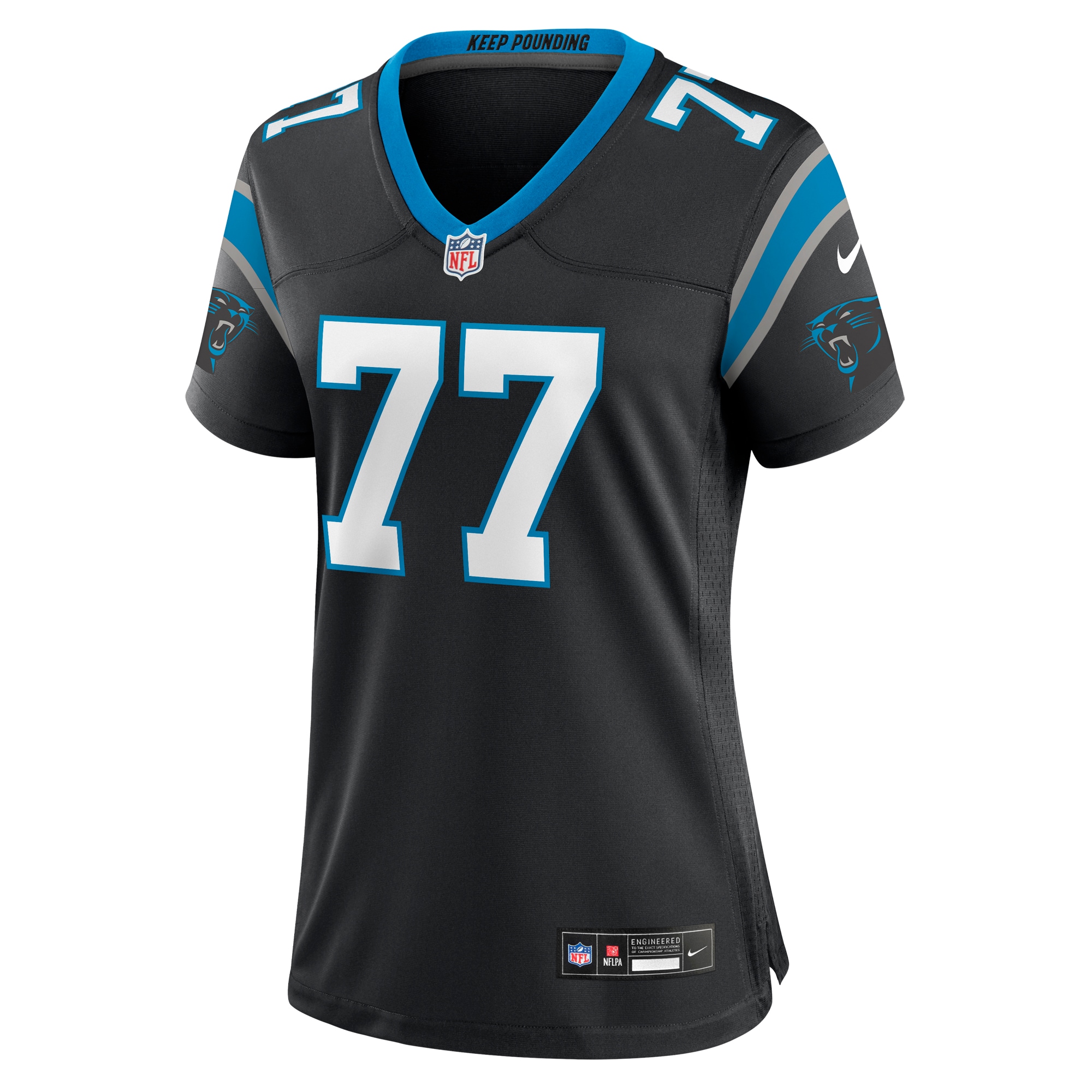 Carolina Panthers Deonte Brown Black Team Game NFL Jersey Women's