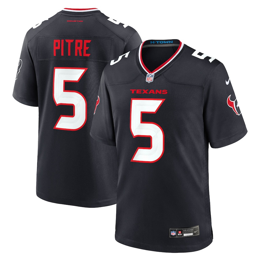 Jalen Pitre 5 Houston Texans Game Navy NFL Jersey Men's