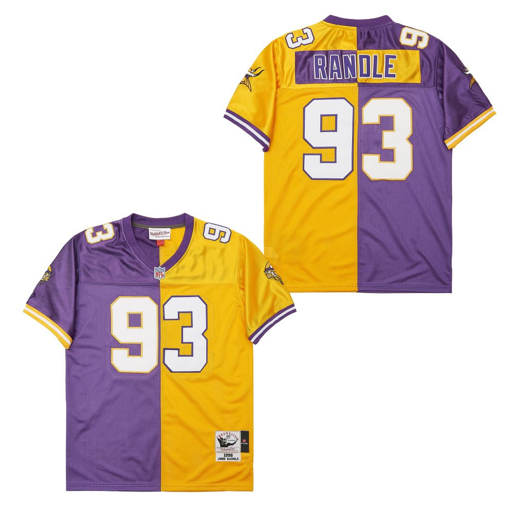 John Randle 93 Minnesota Vikings Two-Toned Throwback Purple/Yellow NFL Jersey Men's