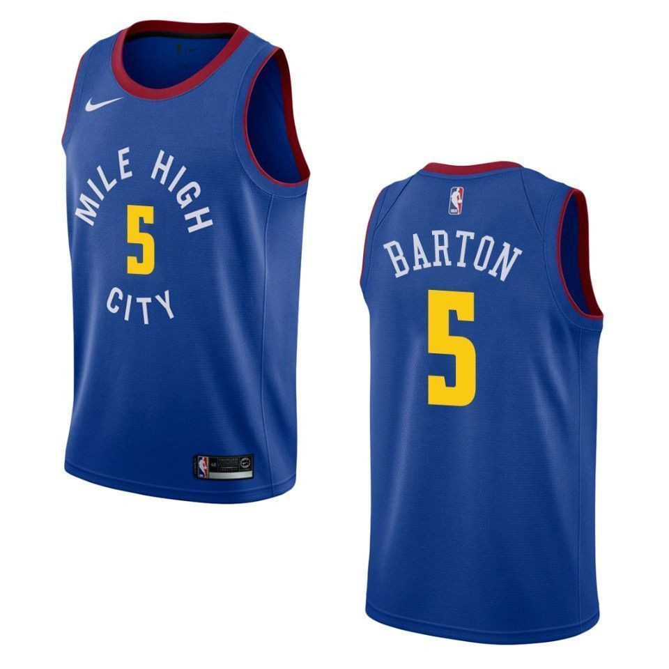 Denver Nuggets 5 Will Barton Statement Swingman Blue NBA Jersey Men's