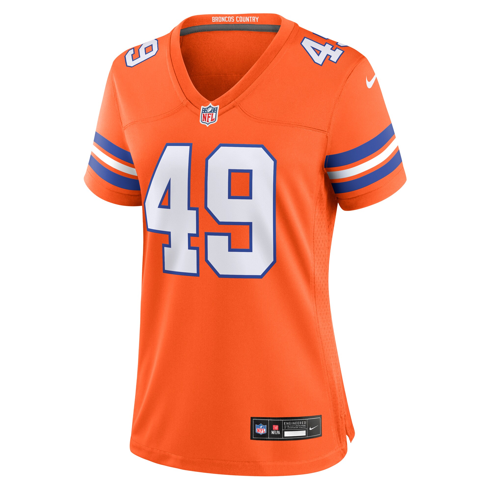 Denver Broncos Alex Singleton Orange Alternate Game NFL Jersey Women's