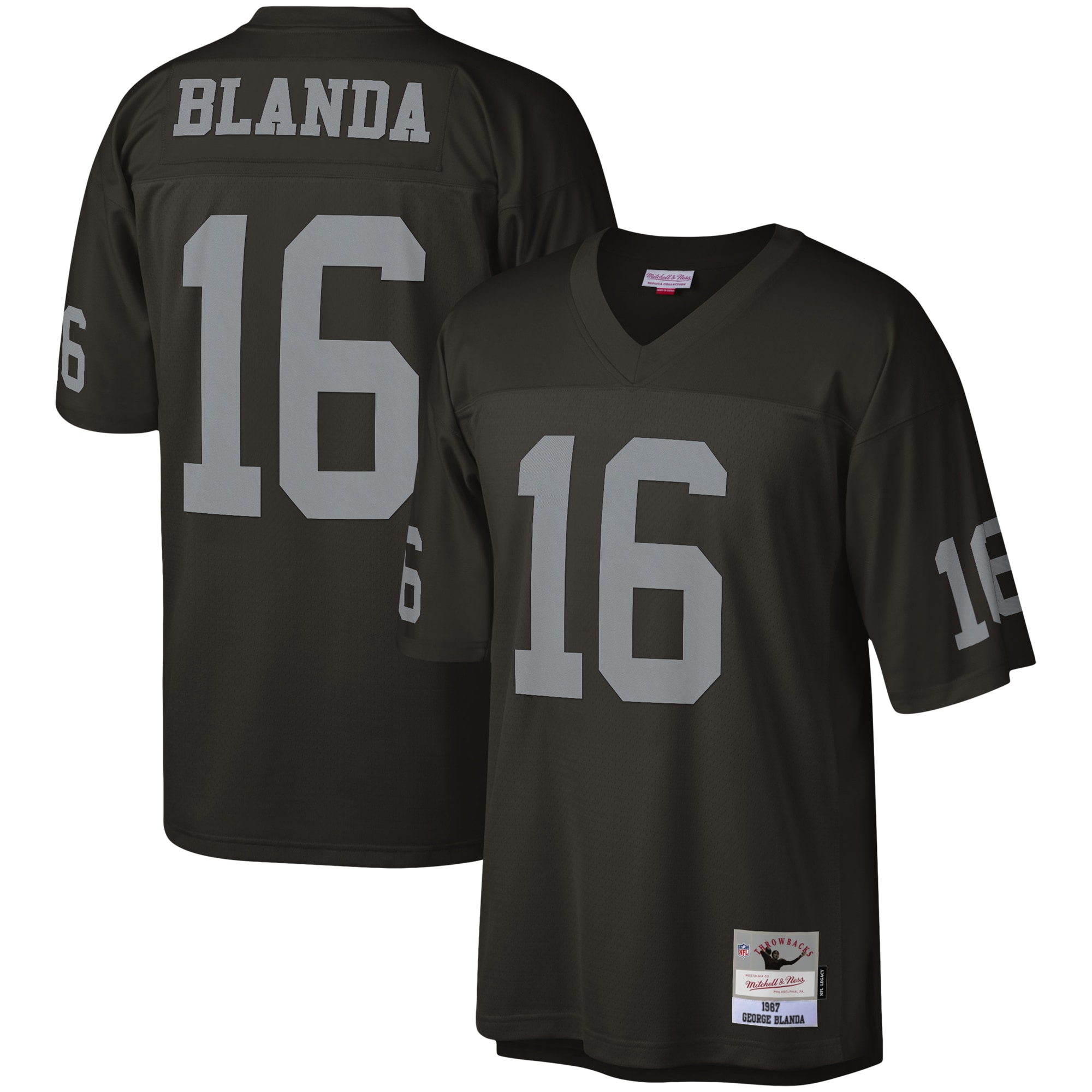 Las Vegas Raiders George Blanda Mitchell Ness Black Legacy NFL Jersey Men's