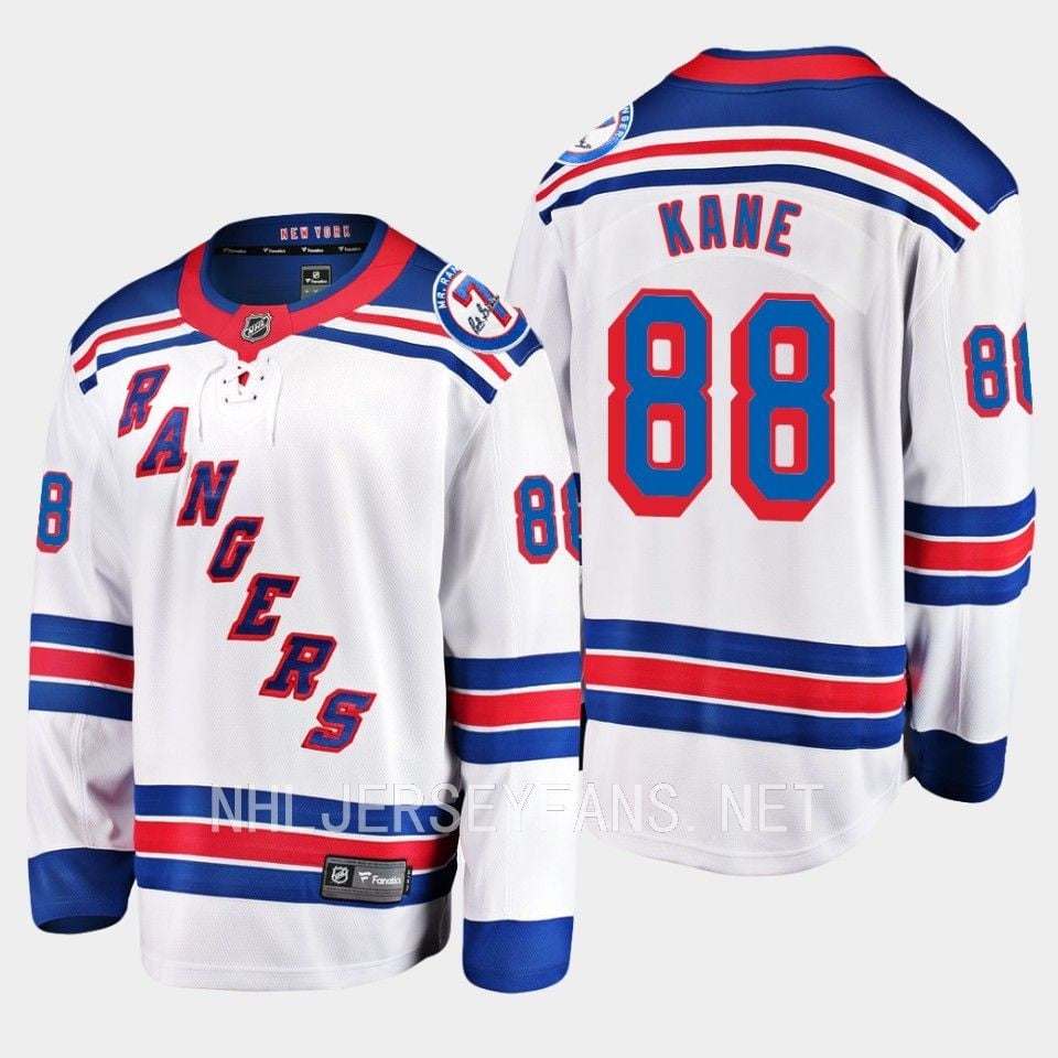 Patrick Kane 88 New York Rangers Away Breakaway White NHL Jersey Men's