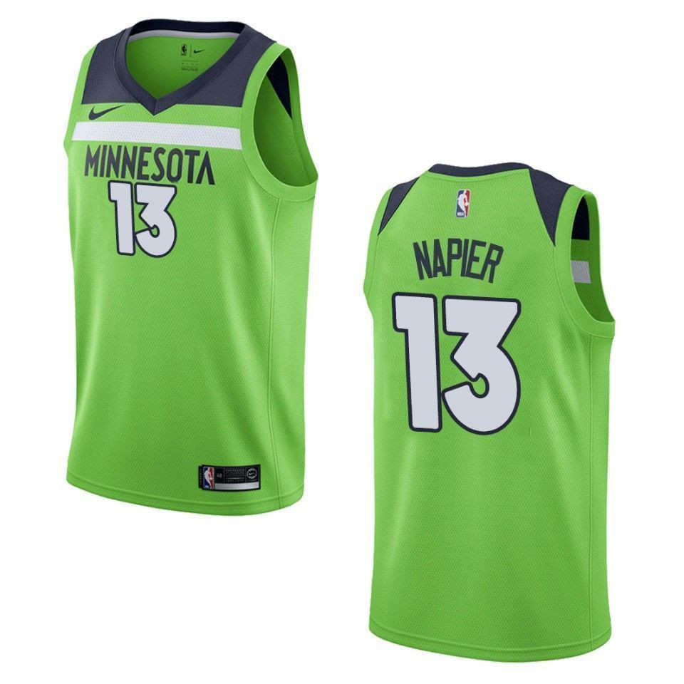 Minnesota Timberwolves 13 Shabazz Napier Statement Swingman Green NBA Jersey Men's