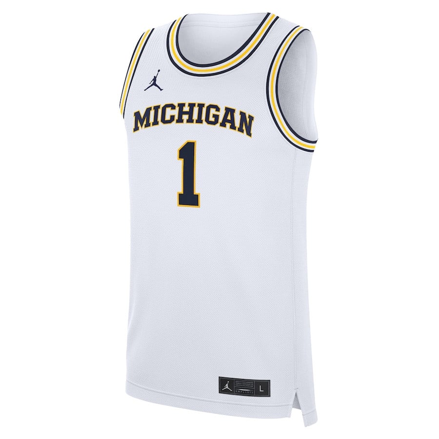 Michigan Wolverines Home White NCAA Jersey Men's