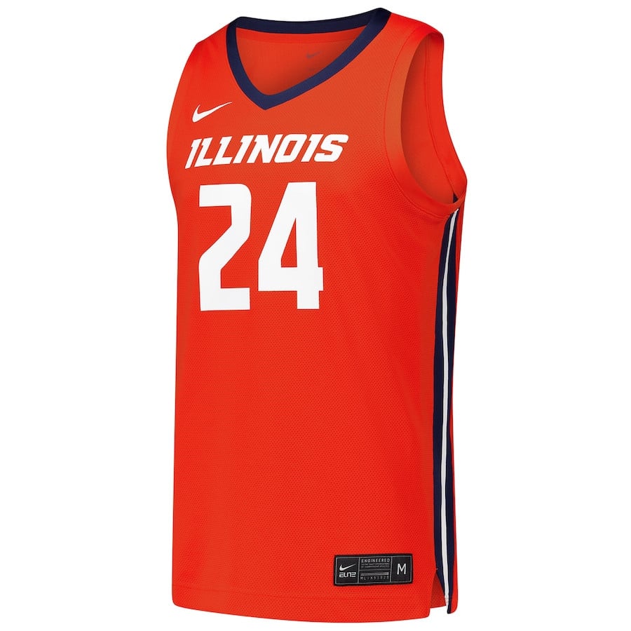 Illinois Fighting Illini Orange #24 NCAA Jersey Men's