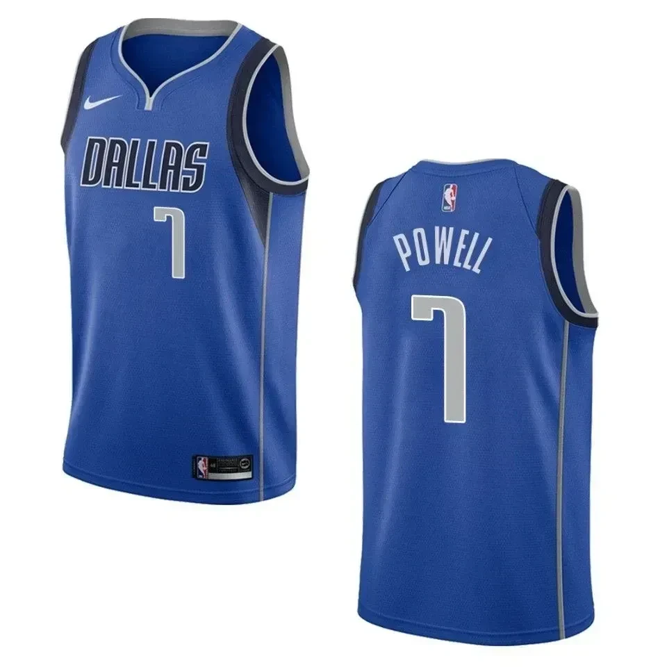 Dallas Mavericks 7 Dwight Powell Icon Swingman Blue NBA Jersey Men's