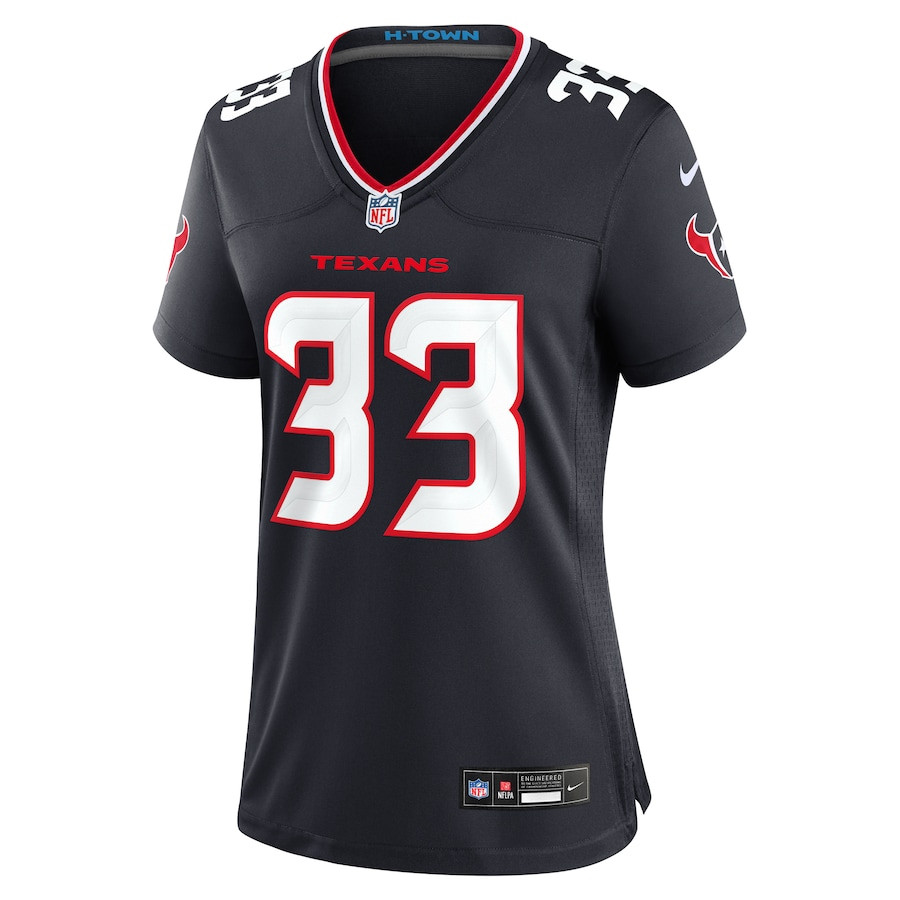 Dare Ogunbowale 33 Houston Texans Team Game Navy NFL Jersey Women's