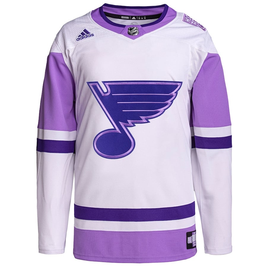 St. Louis Blues Fights Cancer Primegreen White/Purple NHL Jersey Men's