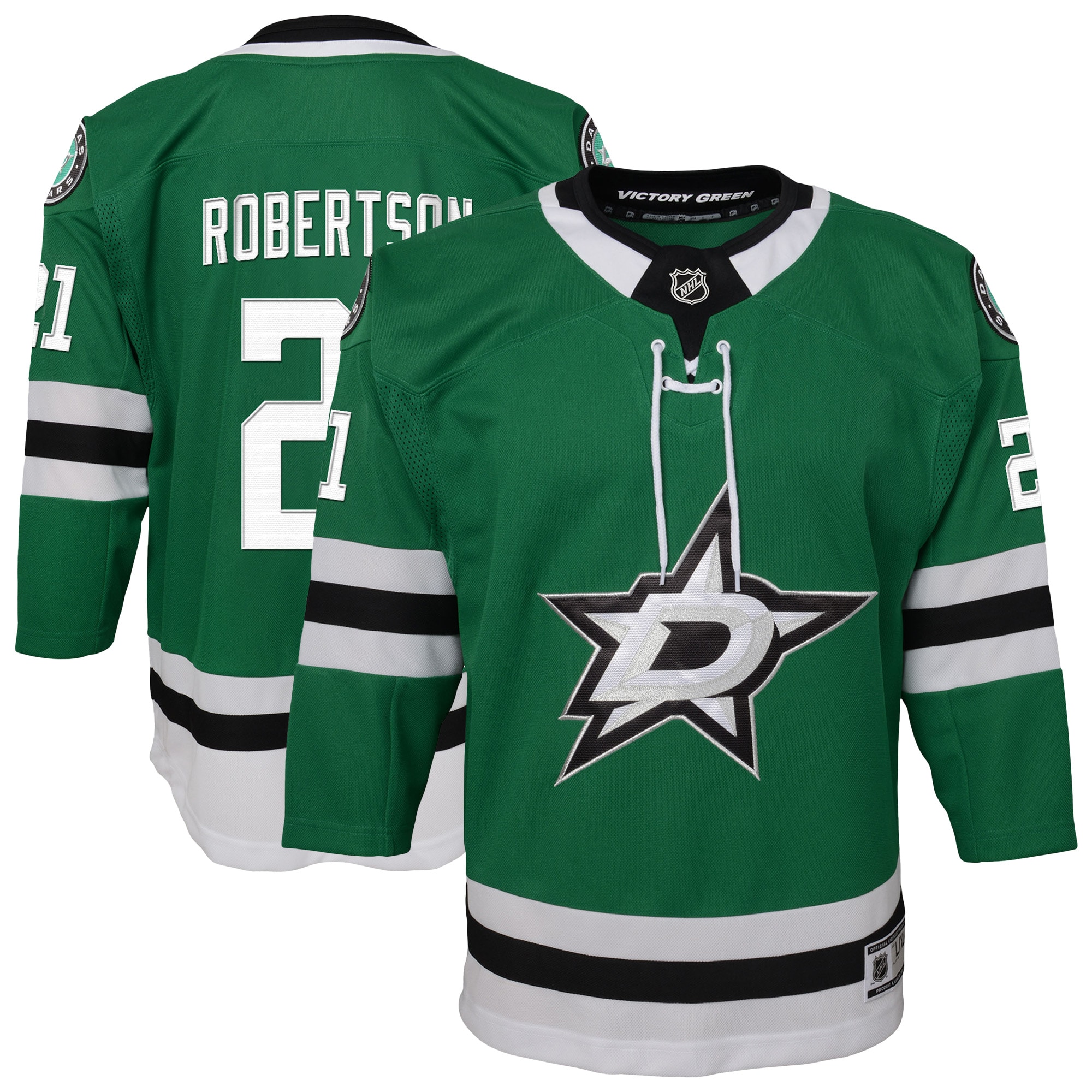 Dallas Stars Jason Robertson Kelly Green Home Premier Player NHL Jersey Youth