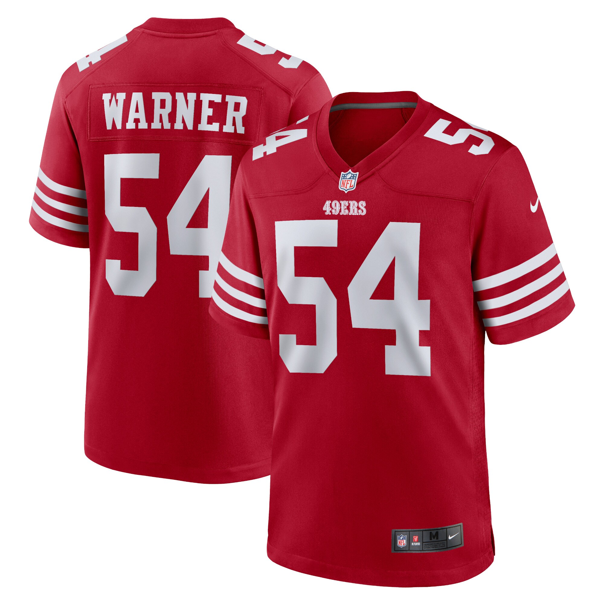 San Francisco 49ers Fred Warner Scarlet Player Game NFL Jersey Men's