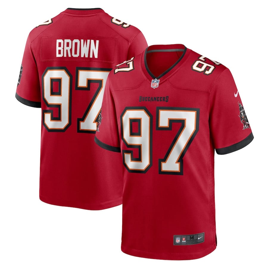 Earnest Brown IV 97 Tampa Bay Buccaneers Game Red NFL Jersey Men's