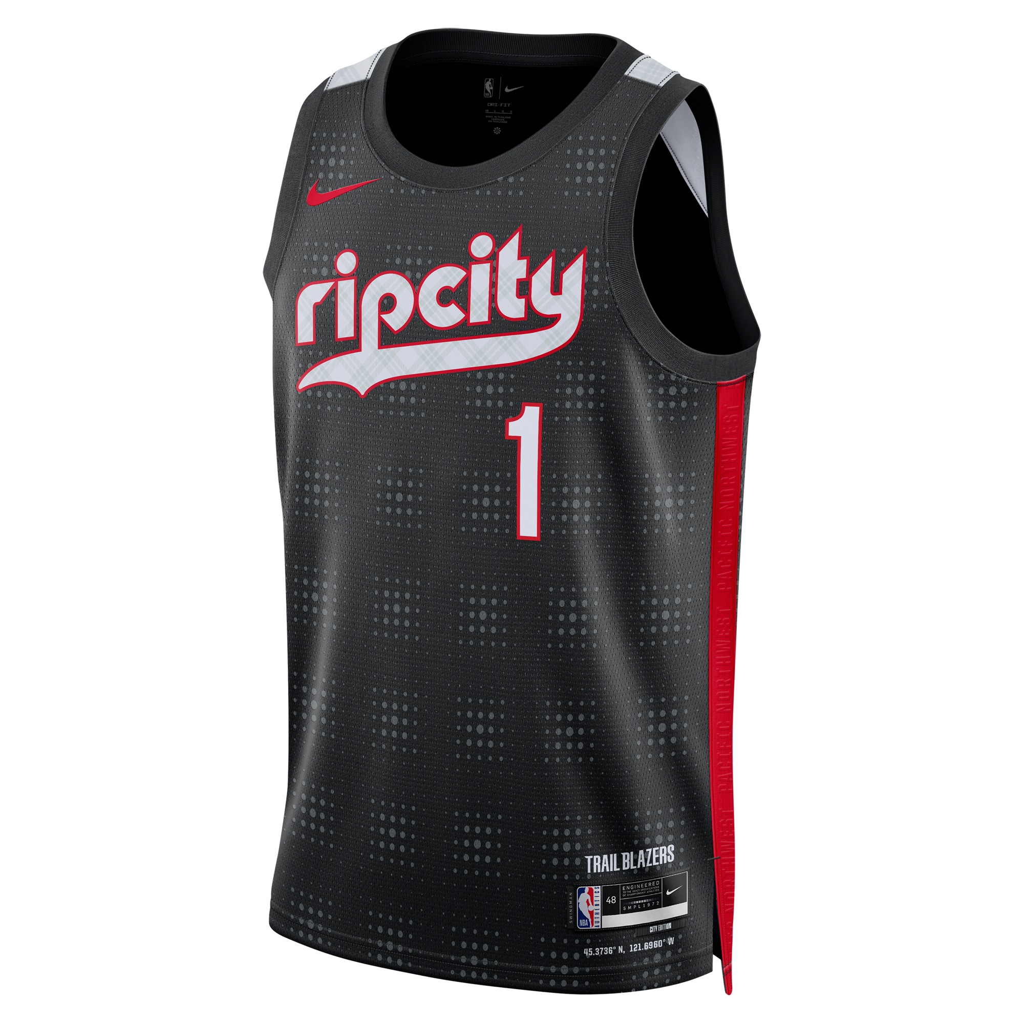 Portland Trail Blazers City Edition Swingman 2024 Black Anfernee Simon Unisex NBA Jersey Unisex
