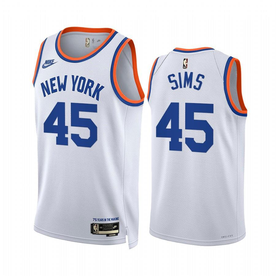 New York Knicks Jericho Sims 4 White Year Zero Classic Edition Jersey NBA Jersey Men's
