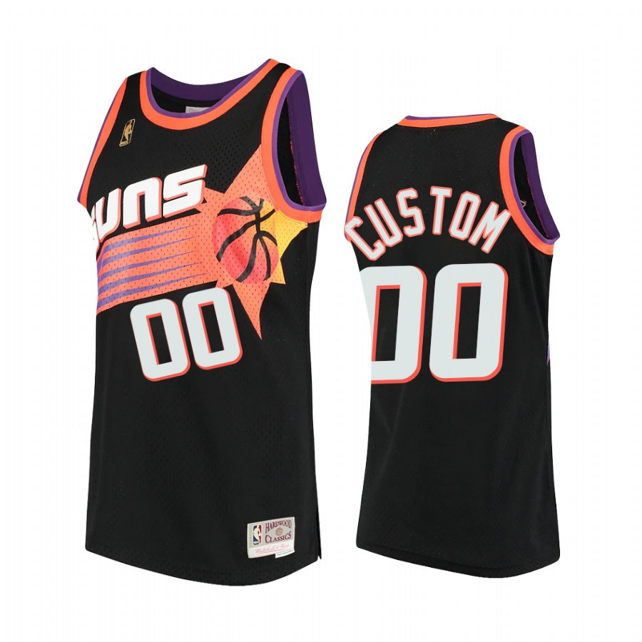 Custom 00 Phoenix Suns Hardwood Classics Black NBA Jersey Men's