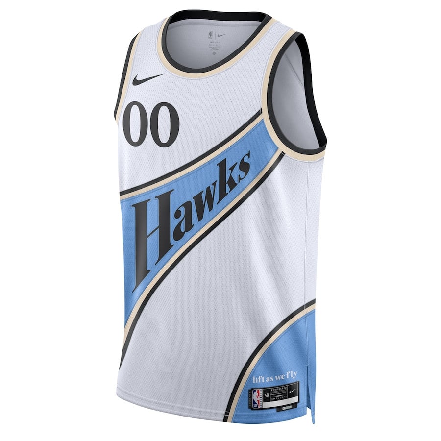 Atlanta Hawks Unisex 2024/25 Custom Swingman City Editio White NBA Jersey Unisex