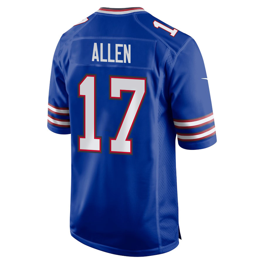 Josh Allen 17 Buffalo Bills Super Bowl LIX New Orleans Patch Game Royal NFL Jersey Men's