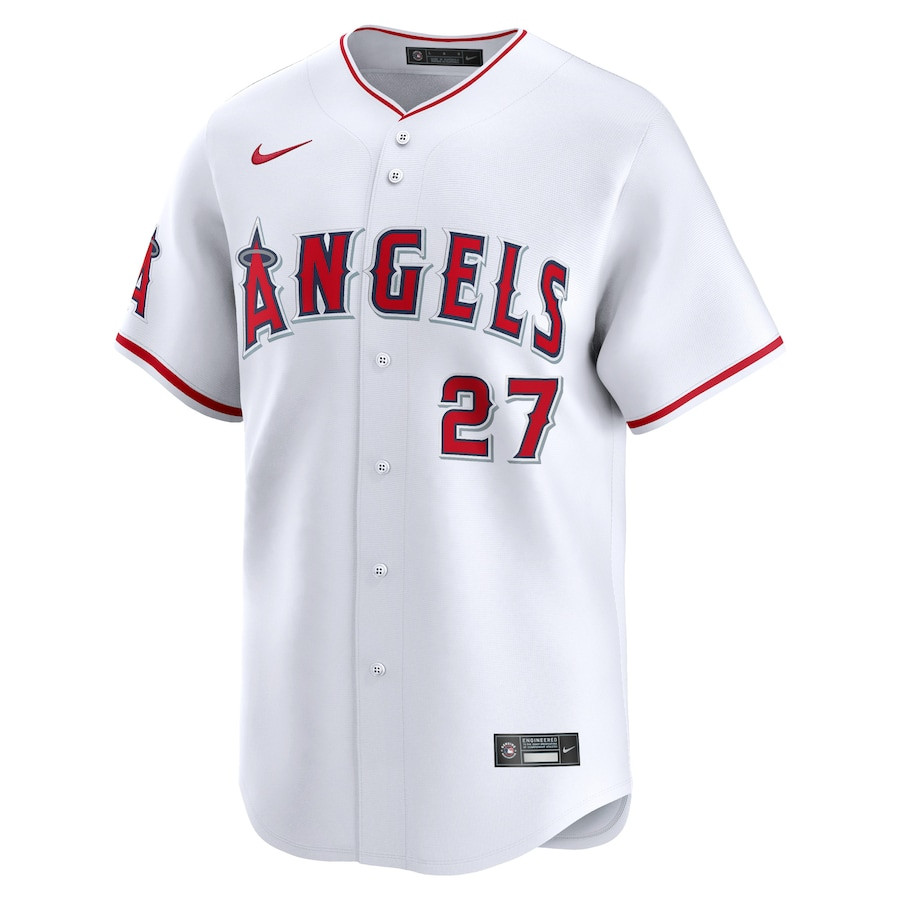 Mike Trout 27 Los Angeles Angels Home Limited Player White MLB Jersey Men's