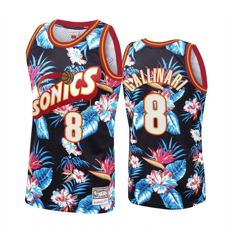 Oklahoma City Thunder Danilo Gallinari 8 Floral Fashion NBA Jersey Men's