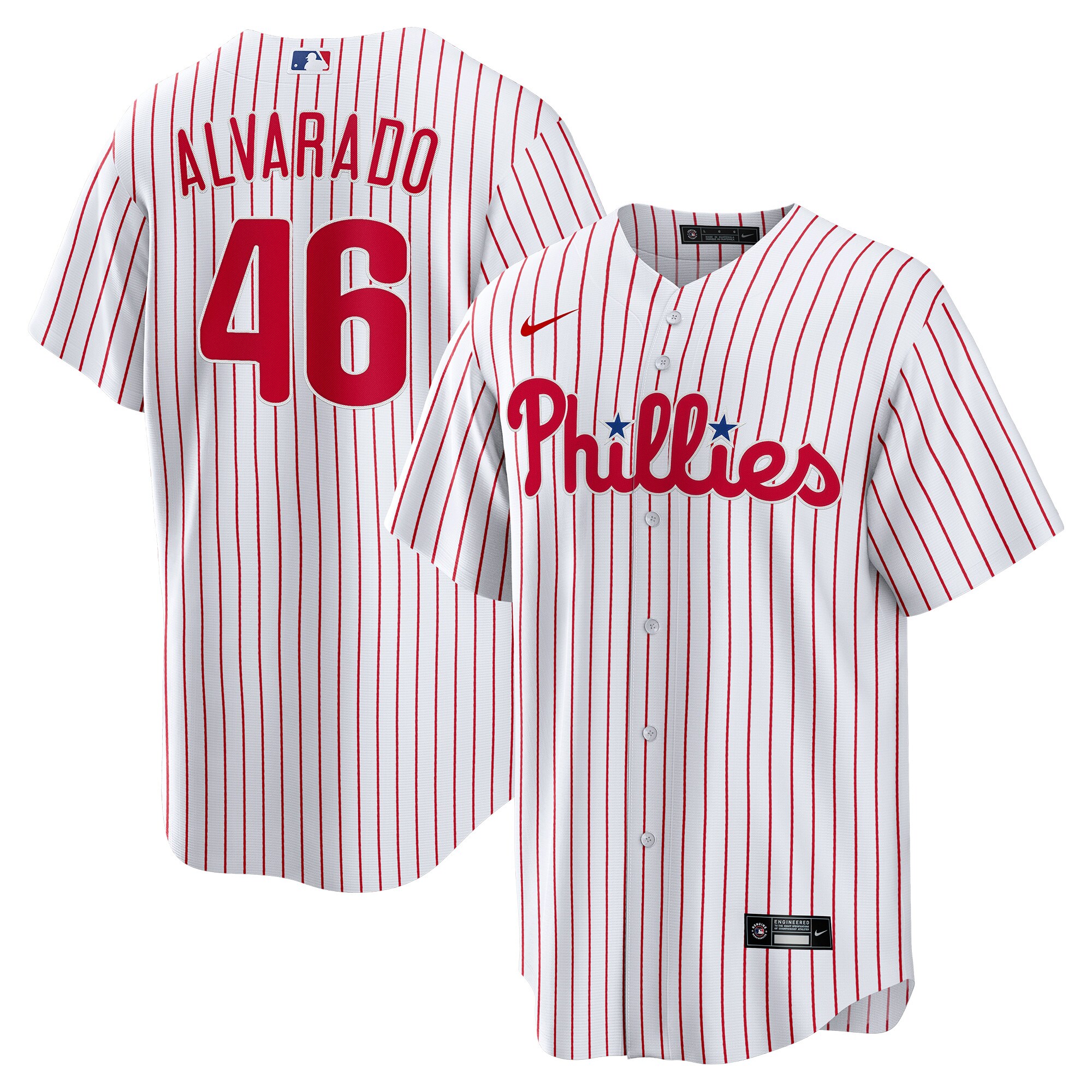 Philadelphia Phillies Jos? Alvarado White Home Player MLB Jersey Men's