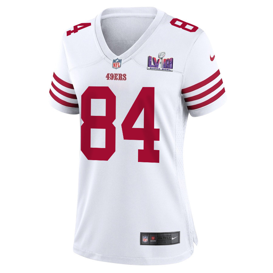 Chris Conley 84 San Francisco 49ers Super Bowl LVIII Patch Game White NFL Jersey Women's