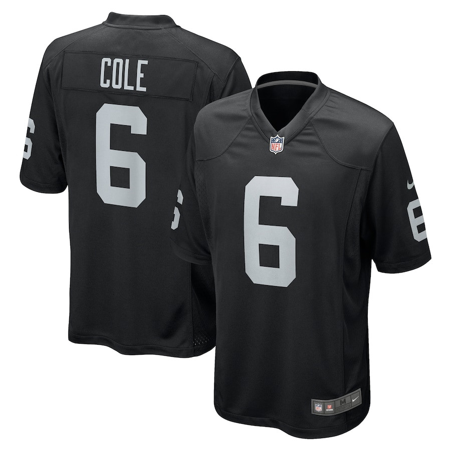 AJ Cole 6 Las Vegas Raiders Game Black NFL Jersey Men's