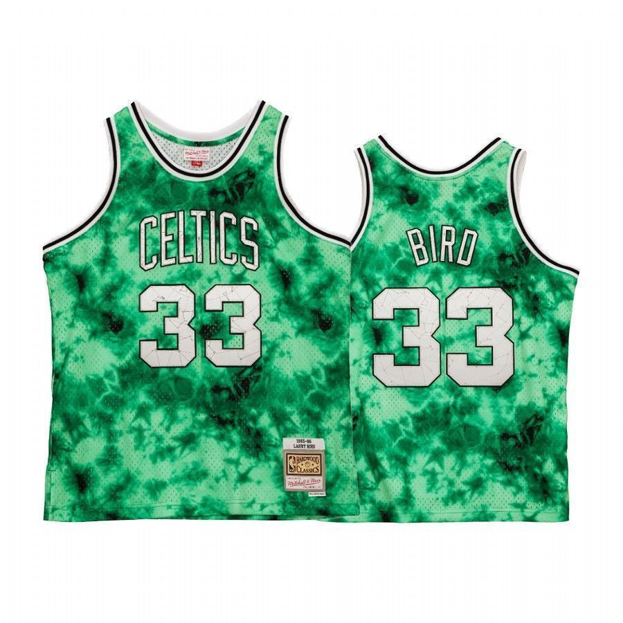Larry Bird 33 Boston Celtics Galaxy Green NBA Jersey Men's