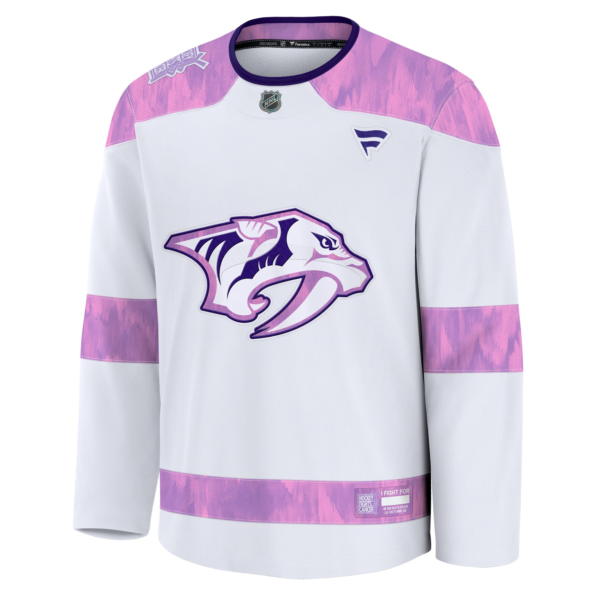 Nashville Predators White 2024 Fights Cancer Practice NHL Jersey Men's