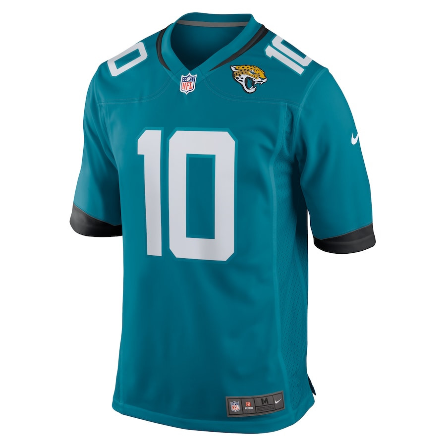 Mac Jones 10 Jacksonville Jaguars Alternate Game Teal NFL Jersey Men's