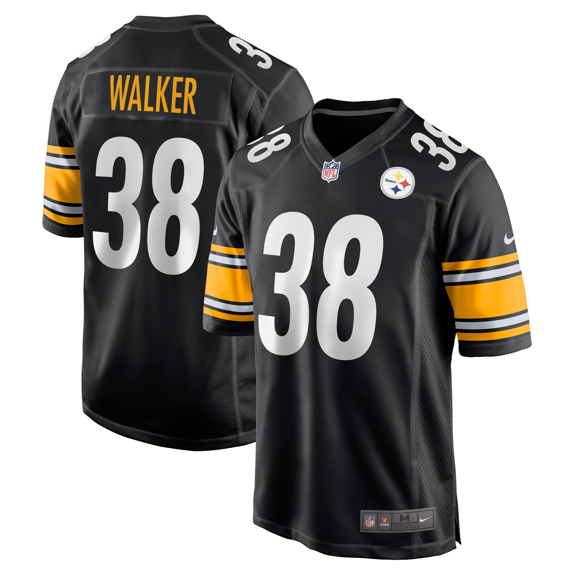 Pittsburgh Steelers Mykal Walker Black Team Game NFL Jersey Men's