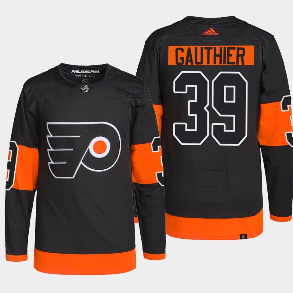 Cutter Gauthier 39 Philadelphia Flyers Black Primegreen Alternate NHL Jersey Men's